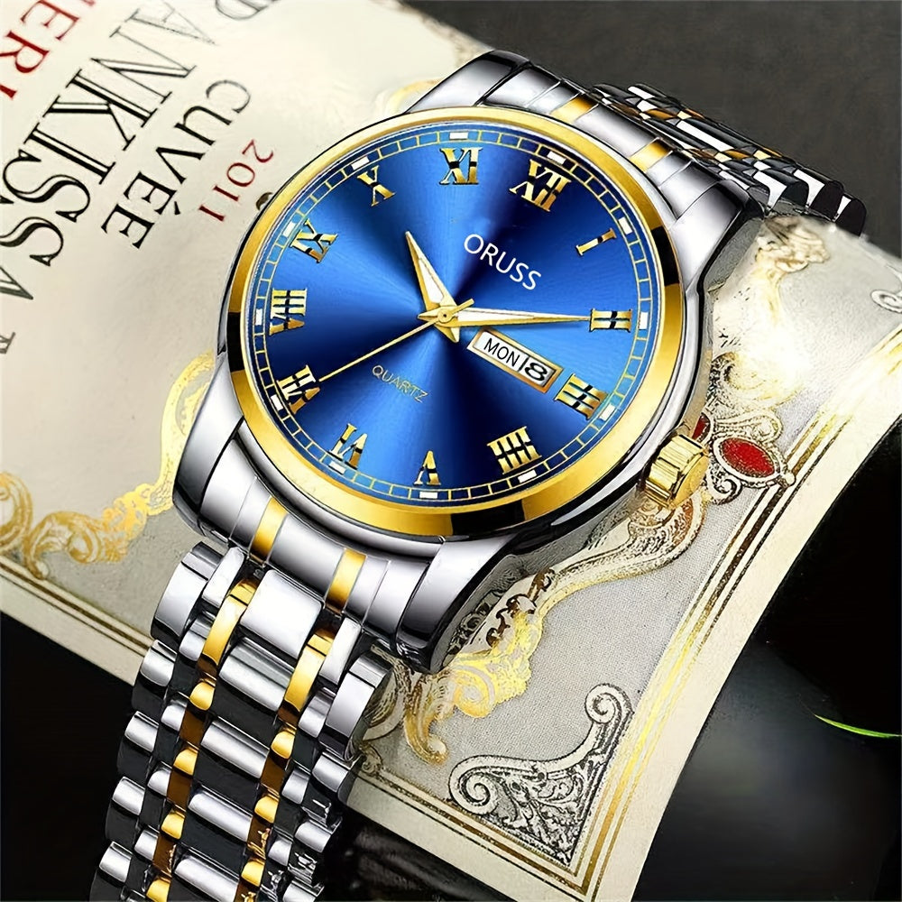 2pcs Couples Quartz Watch Business Leisure Fashion Calendar Analog Wrist Watch, Valentines Gift For Women Men Date Watch