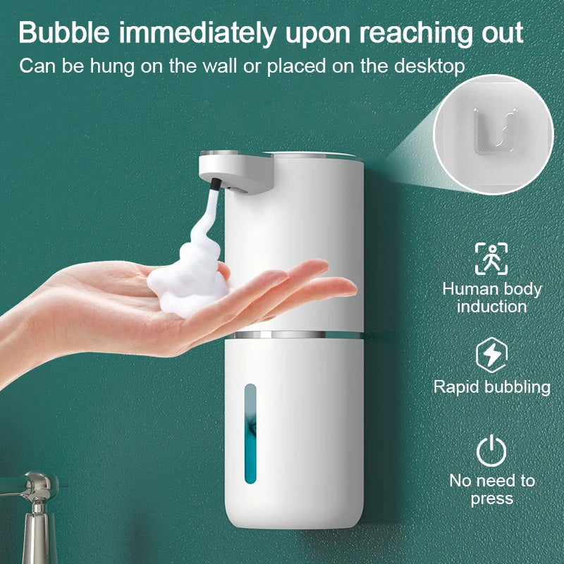 380ml Touchless Liquid Soap Dispenser Foam USB Wall Mounted Smart Display Automatic Infrared Sensor Soap Dispensers Hand Washer