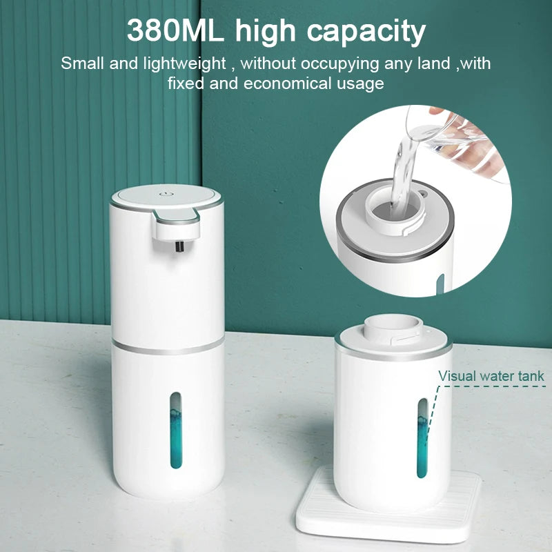 380ml Touchless Liquid Soap Dispenser Foam USB Wall Mounted Smart Display Automatic Infrared Sensor Soap Dispensers Hand Washer