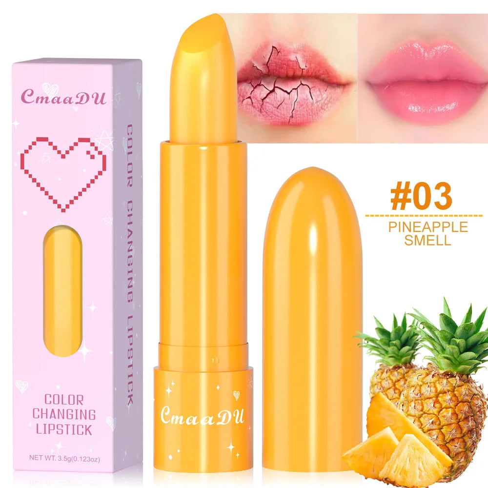 6 Colors Fruity Lip Balm Waterproof Fruit Color Tinted Shine Changing Moisturizing Nourishing lipstick Make Up Lip Care